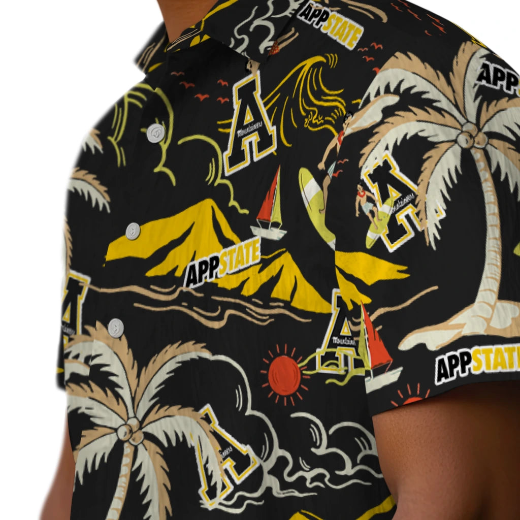 Appalachian State Mountaineers Hawaiian Shirt - Palm Tree Island | Moonbestprint