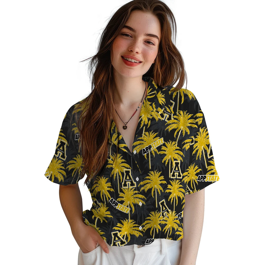 Appalachian State Mountaineers Hawaiian Shirt - Palm Tree Motif | Moonbestprint