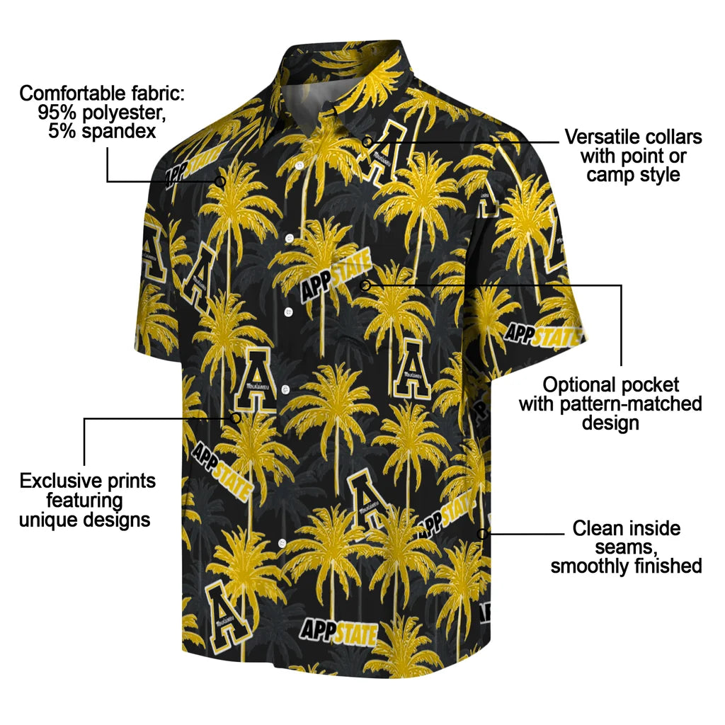 Appalachian State Mountaineers Hawaiian Shirt - Palm Tree Motif | Moonbestprint