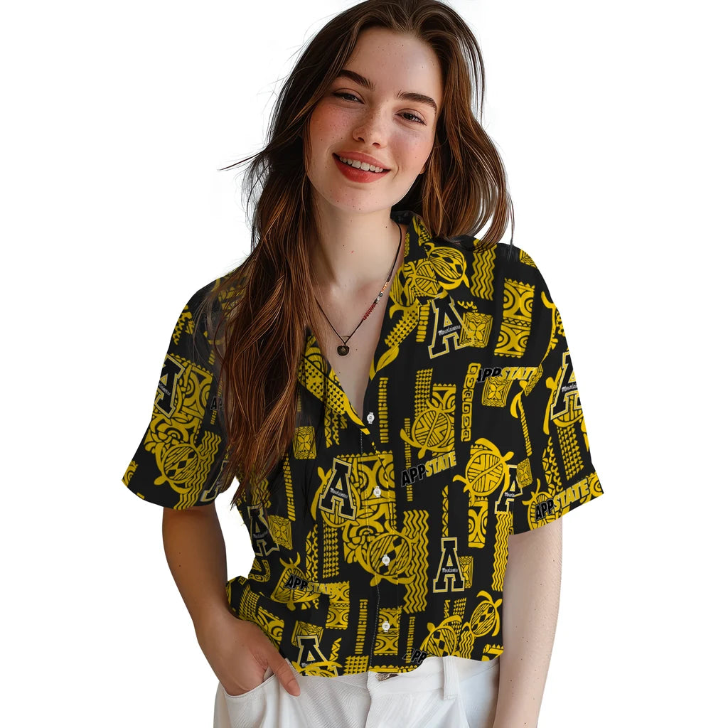 Appalachian State Mountaineers Hawaiian Shirt - Turtle Lines | Moonbestprint