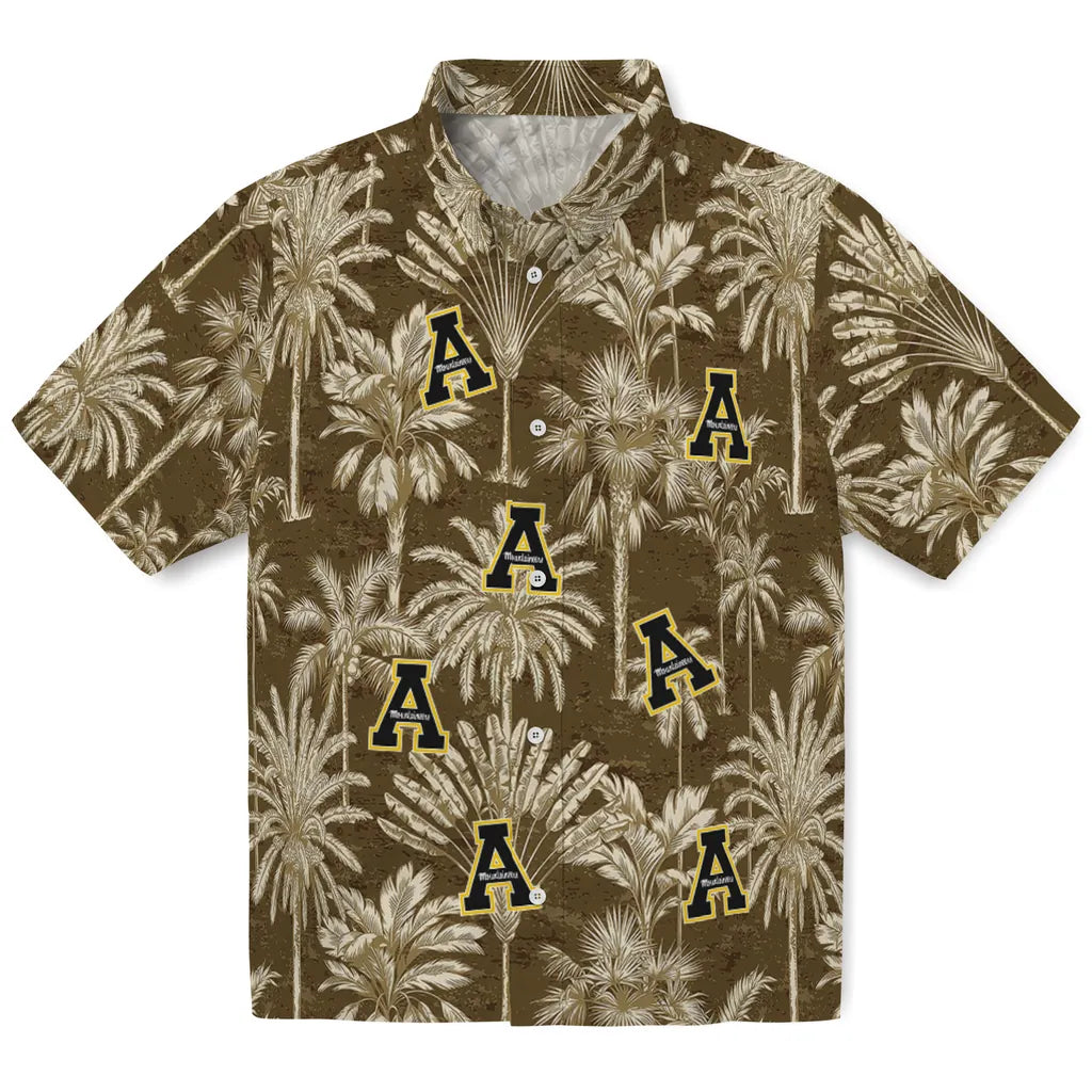 Appalachian State Mountaineers Hawaiian Shirt - Vintage Palm Tree | Moonbestprint