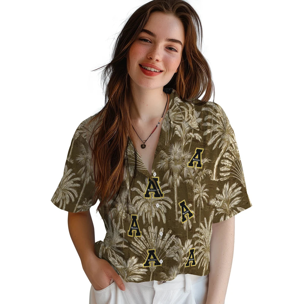 Appalachian State Mountaineers Hawaiian Shirt - Vintage Palm Tree | Moonbestprint