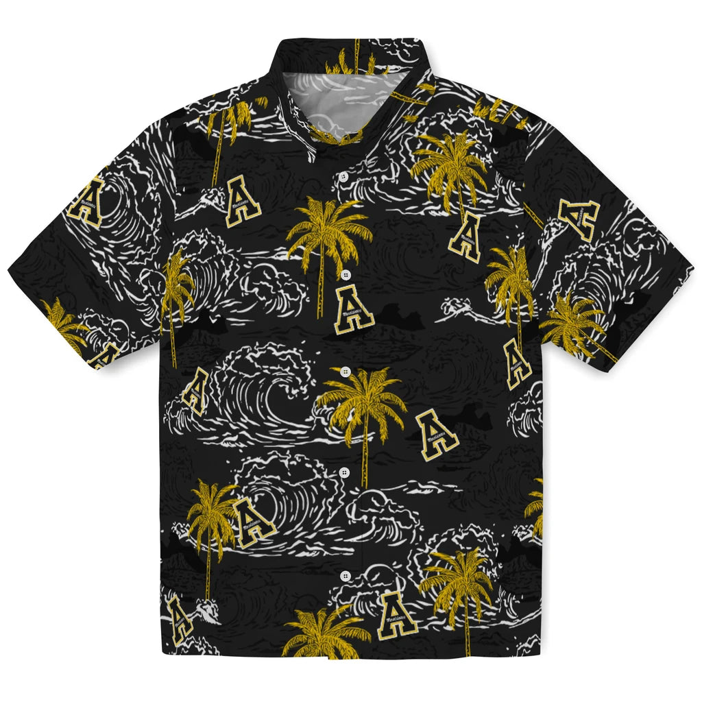 Appalachian State Mountaineers Hawaiian Shirt - Wave Palm | Moonbestprint