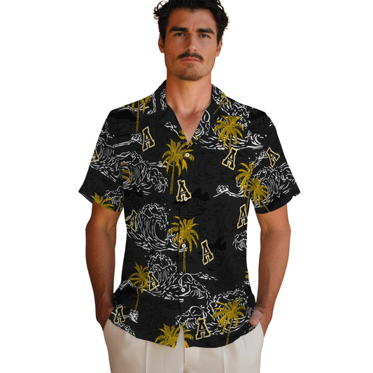 Appalachian State Mountaineers Hawaiian Shirt - Wave Palm | Moonbestprint