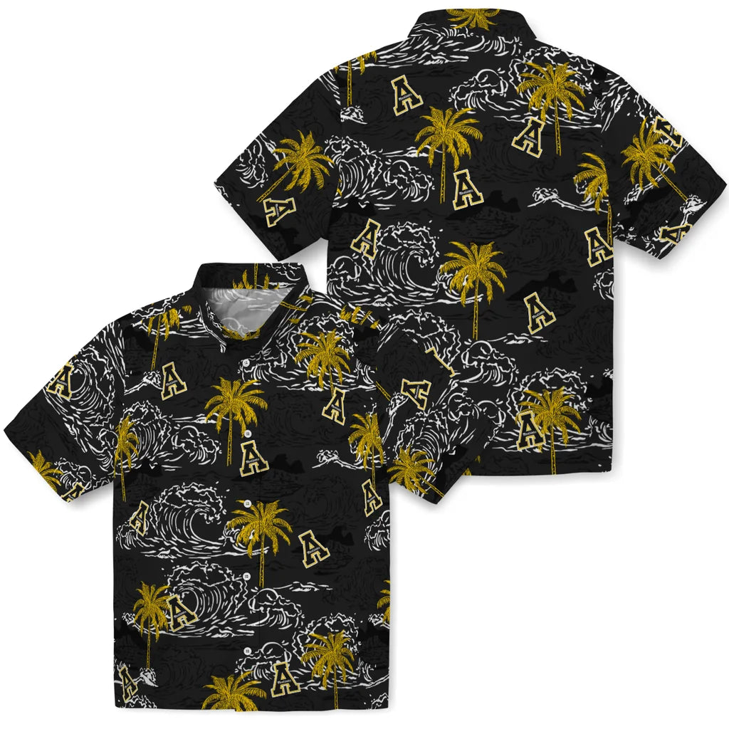Appalachian State Mountaineers Hawaiian Shirt - Wave Palm | Moonbestprint