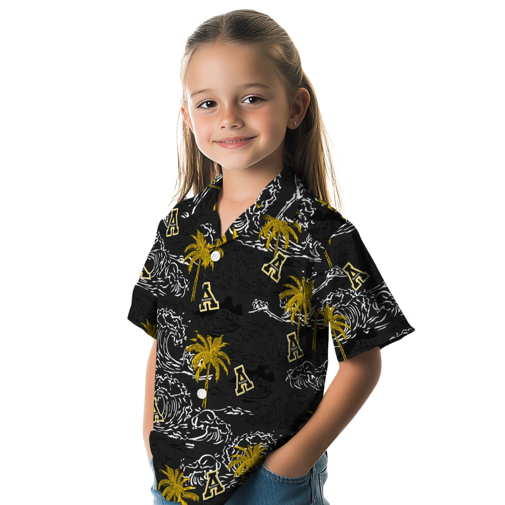 Appalachian State Mountaineers Hawaiian Shirt - Wave Palm | Moonbestprint
