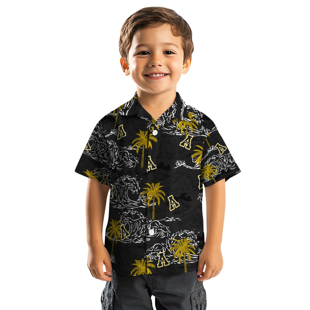 Appalachian State Mountaineers Hawaiian Shirt - Wave Palm | Moonbestprint