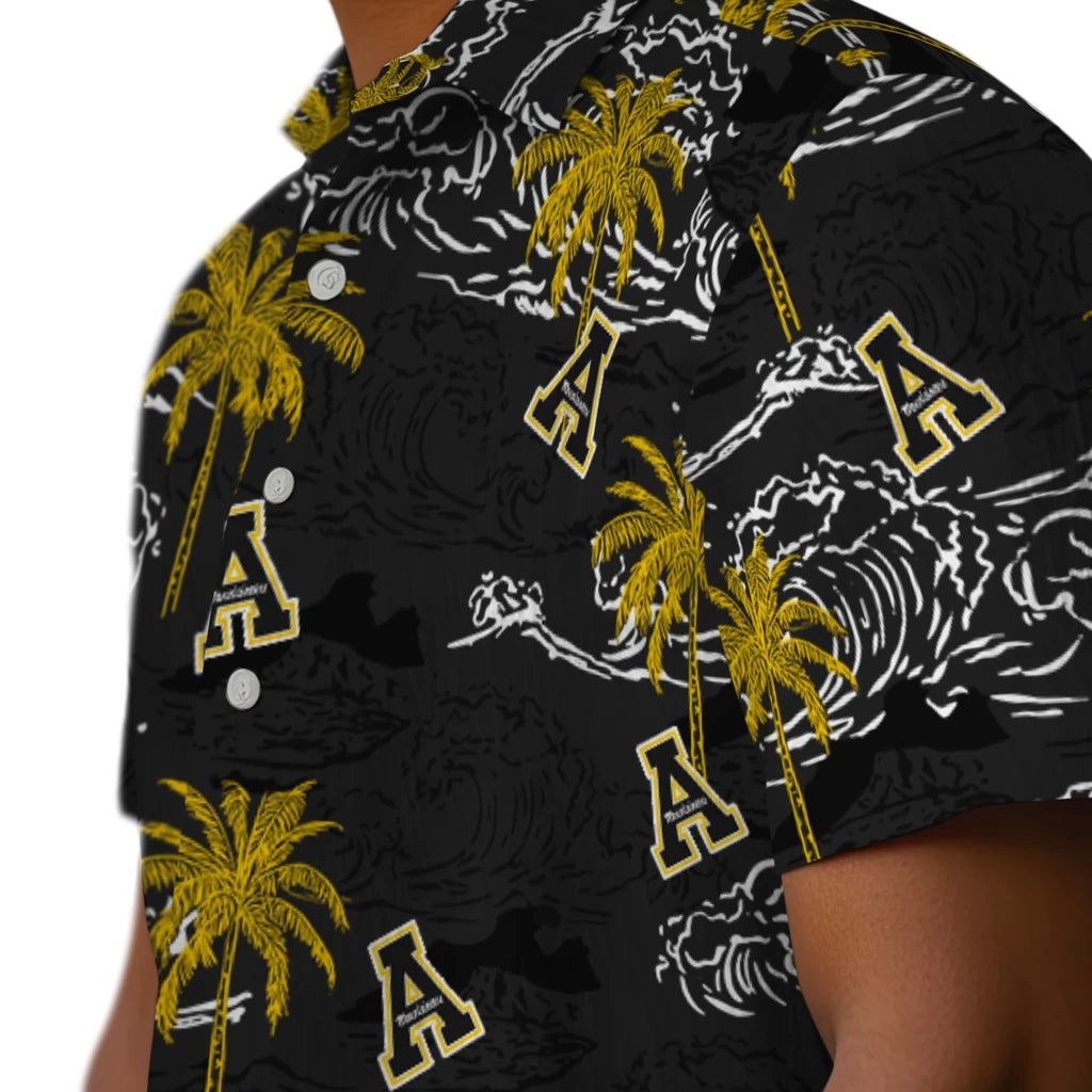 Appalachian State Mountaineers Hawaiian Shirt - Wave Palm | Moonbestprint