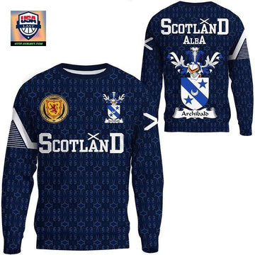 Archibald Family Crest Sweater Scottish Home ? 1991 Style A7 ? Usalast