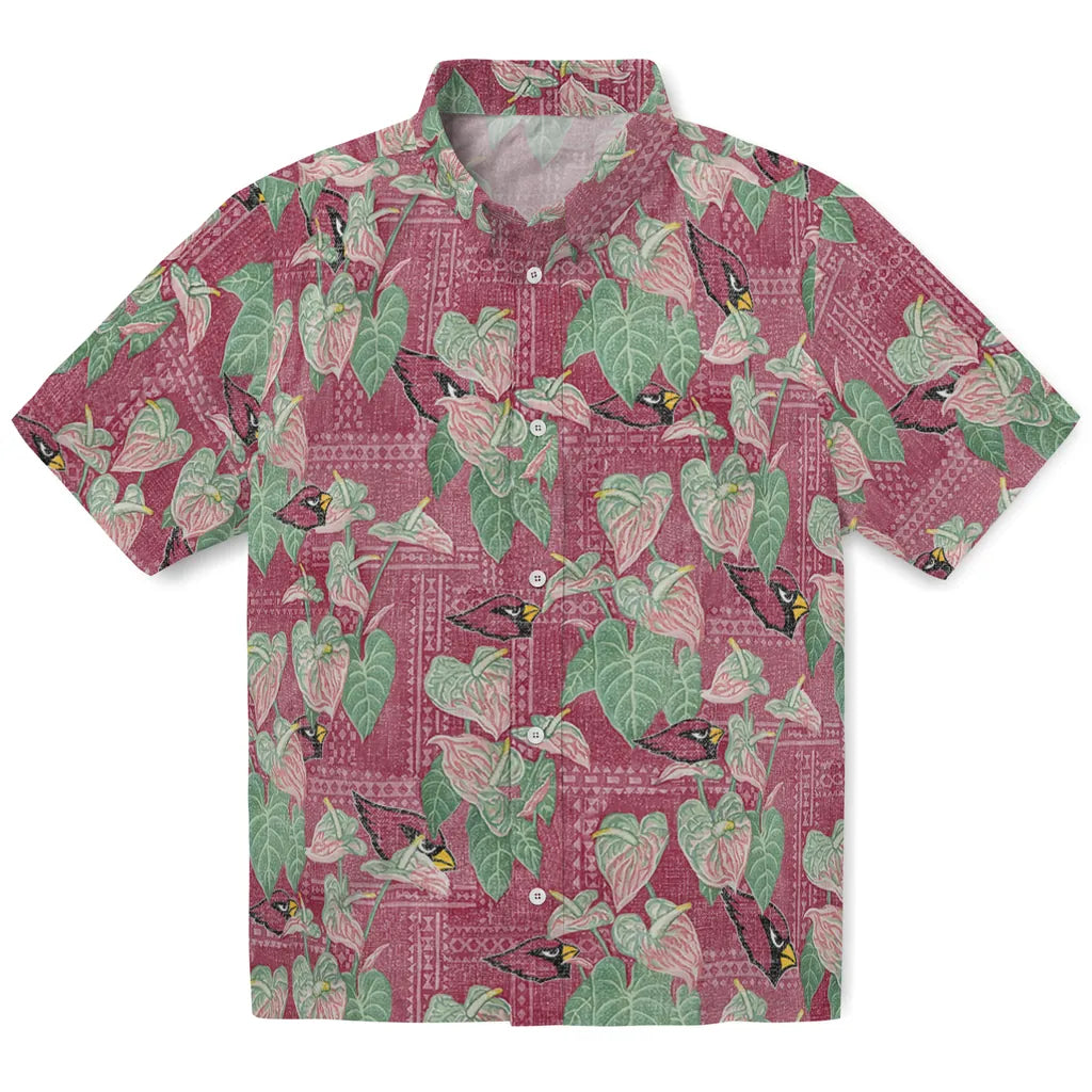 Arizona Cardinals Hawaiian Shirt - Anthurium Overlay | Moonbestprint