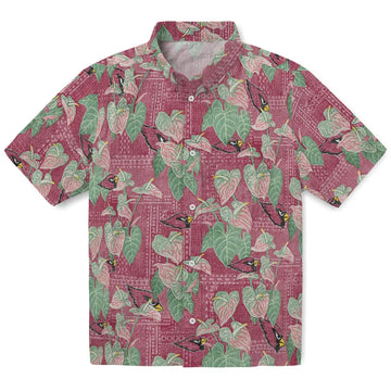 Arizona Cardinals Hawaiian Shirt - Anthurium Overlay | Moonbestprint