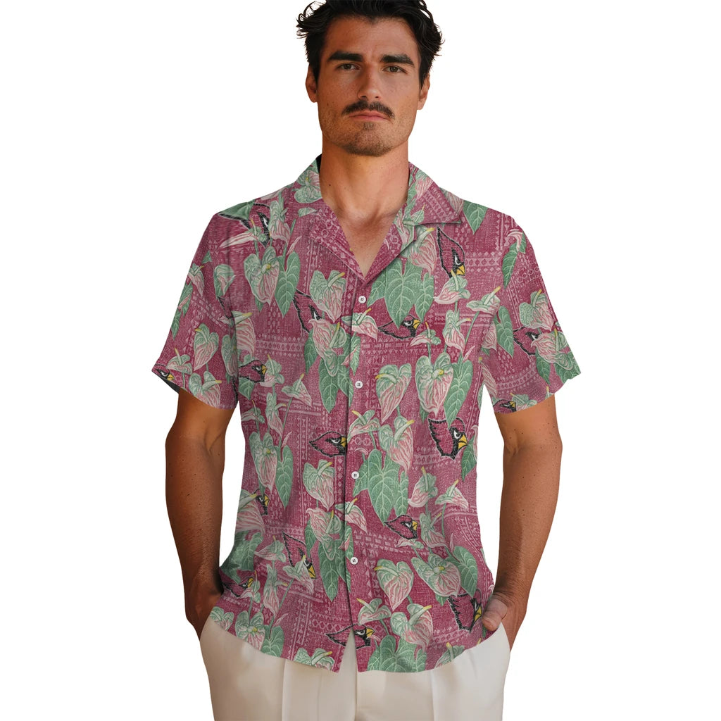 Arizona Cardinals Hawaiian Shirt - Anthurium Overlay | Moonbestprint