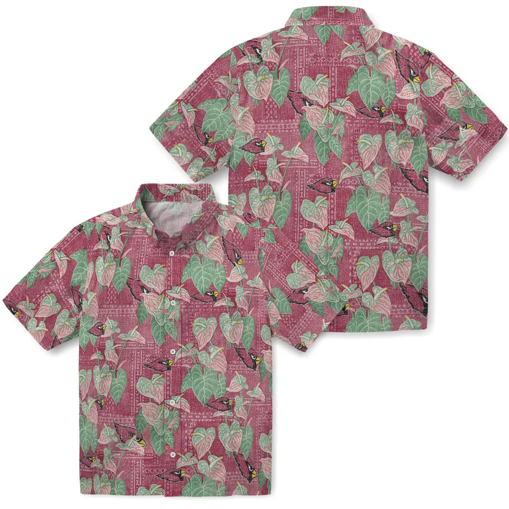 Arizona Cardinals Hawaiian Shirt - Anthurium Overlay | Moonbestprint