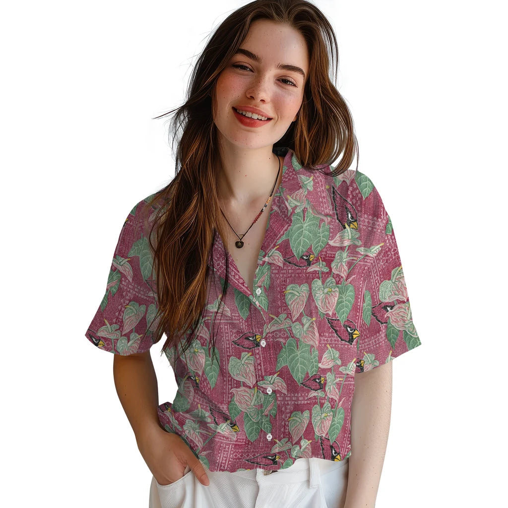 Arizona Cardinals Hawaiian Shirt - Anthurium Overlay | Moonbestprint