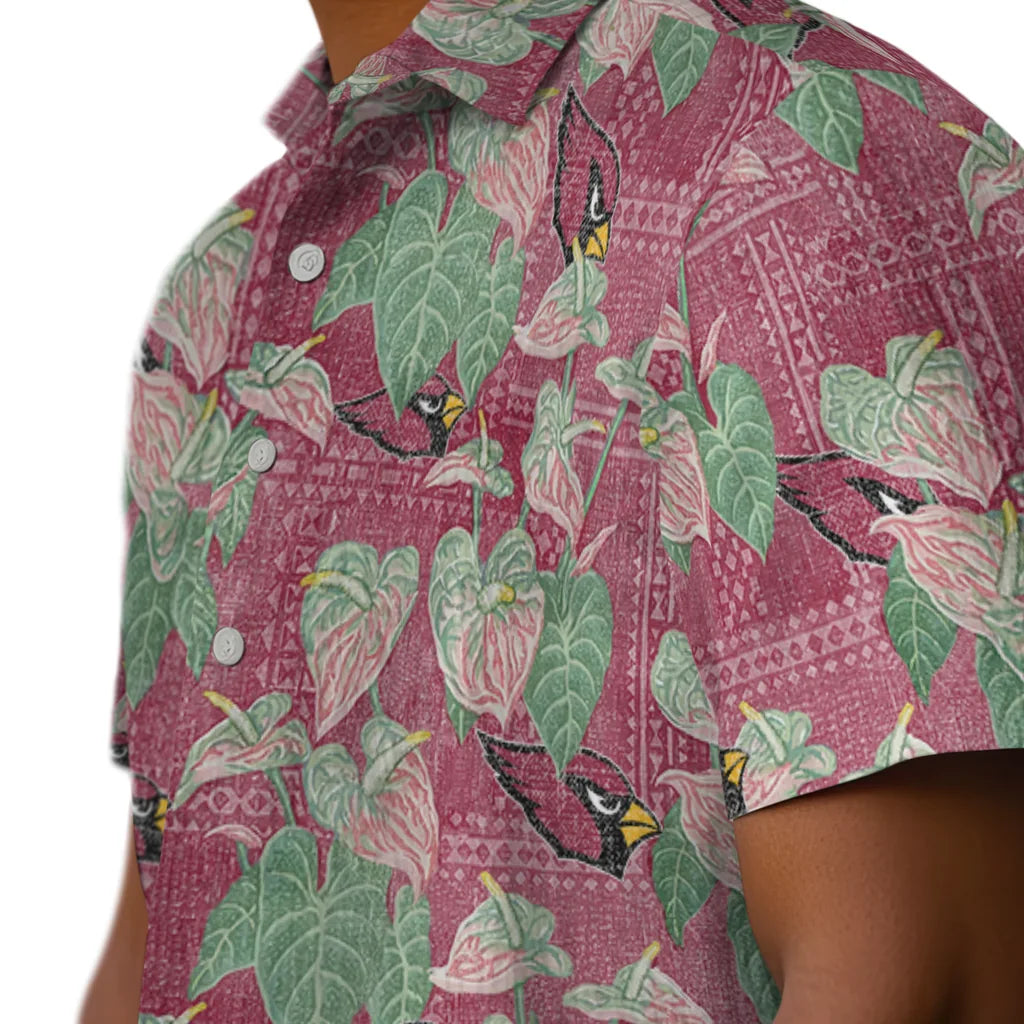 Arizona Cardinals Hawaiian Shirt - Anthurium Overlay | Moonbestprint