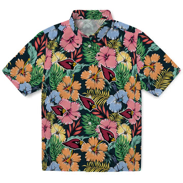 Arizona Cardinals Hawaiian Shirt - Brilliant Hibiscus Garden | Moonbestprint