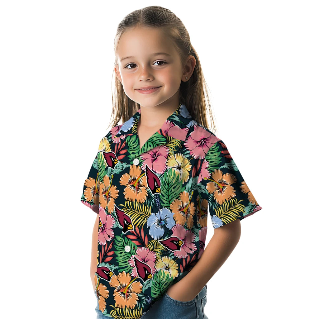 Arizona Cardinals Hawaiian Shirt - Brilliant Hibiscus Garden | Moonbestprint