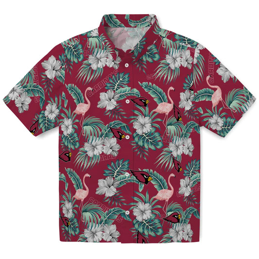 Arizona Cardinals Hawaiian Shirt - Flamingo and Hibiscus | Moonbestprint