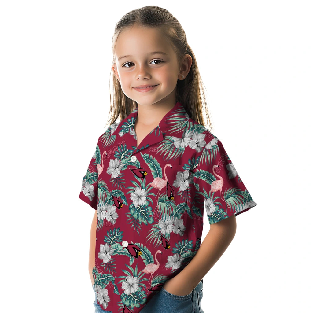 Arizona Cardinals Hawaiian Shirt - Flamingo and Hibiscus | Moonbestprint