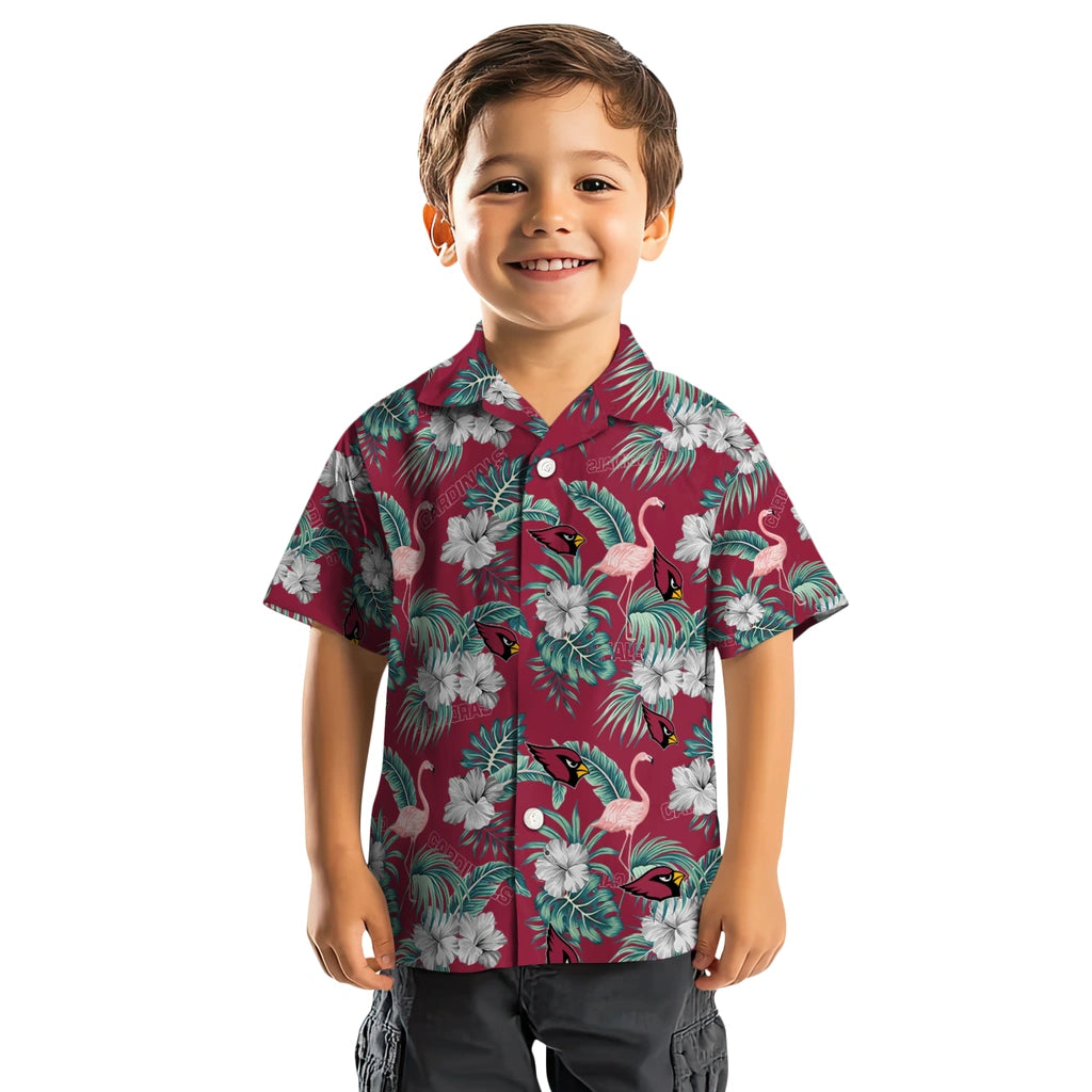 Arizona Cardinals Hawaiian Shirt - Flamingo and Hibiscus | Moonbestprint