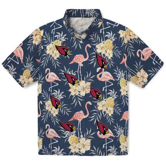 Arizona Cardinals Hawaiian Shirt - Flamingo Hibiscus | Moonbestprint