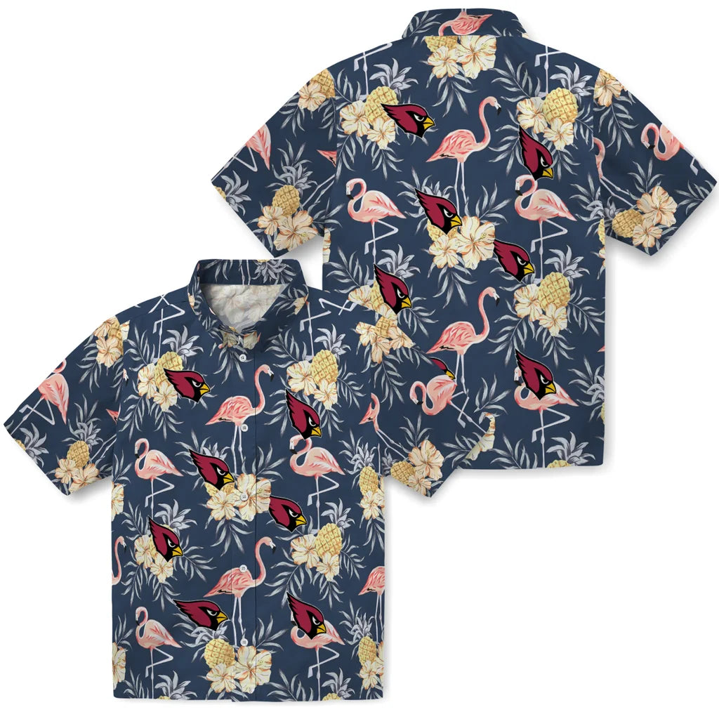 Arizona Cardinals Hawaiian Shirt - Flamingo Hibiscus | Moonbestprint