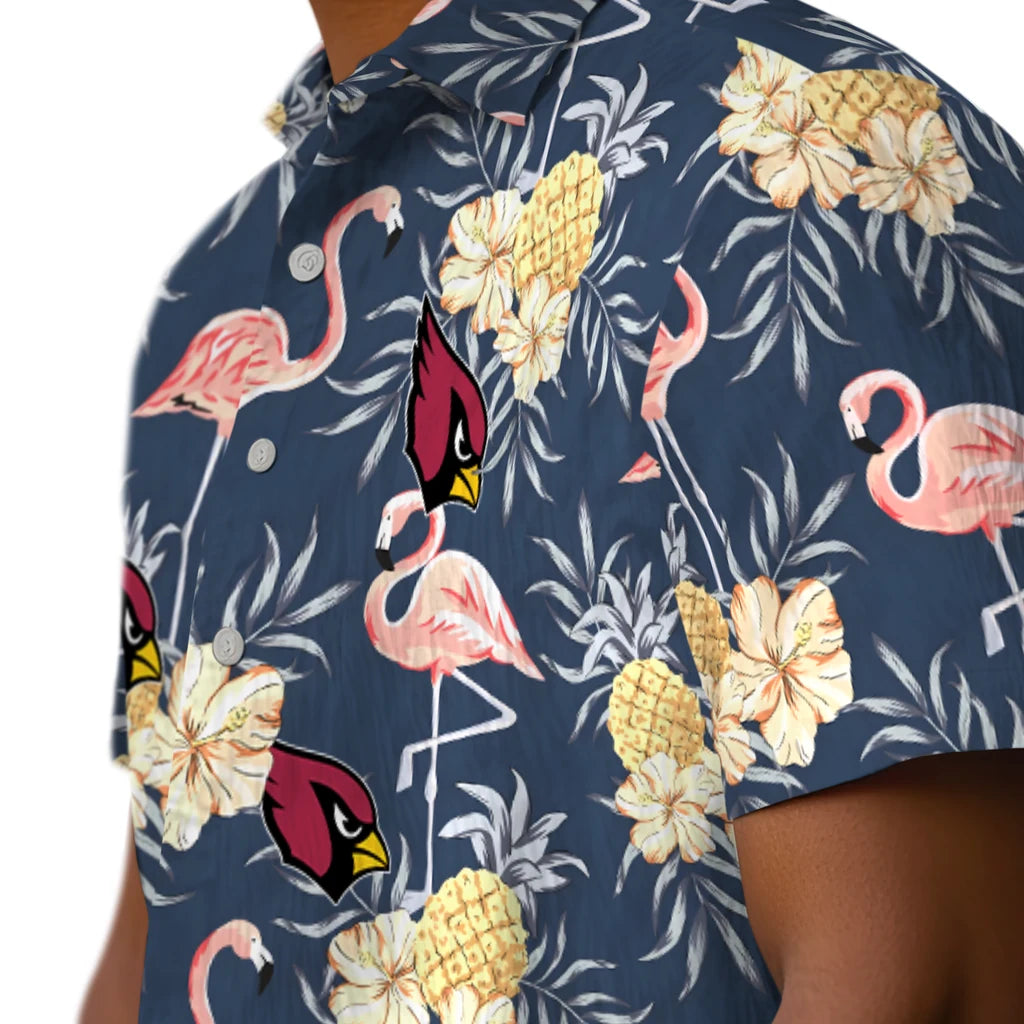 Arizona Cardinals Hawaiian Shirt - Flamingo Hibiscus | Moonbestprint