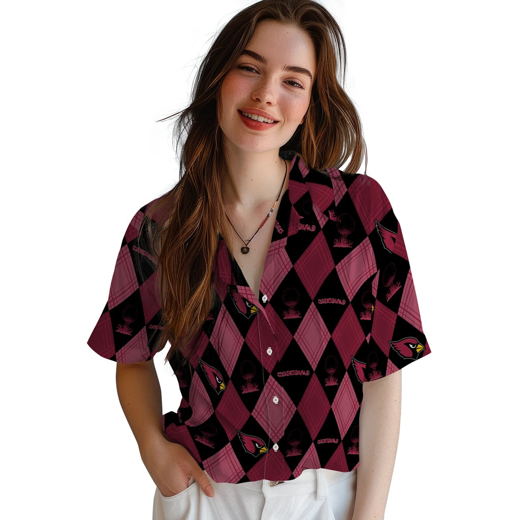 Arizona Cardinals Hawaiian Shirt - Golfing Plaid | Moonbestprint