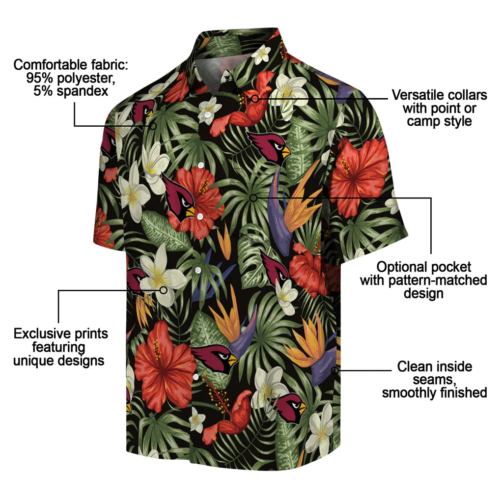 Arizona Cardinals Hawaiian Shirt - Hawaii Floral Hibiscus | Moonbestprint