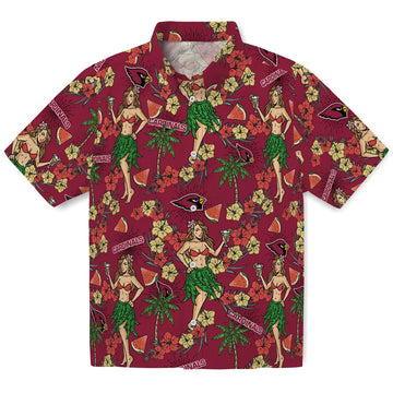 Arizona Cardinals Hawaiian Shirt - Hawaiian Girls Design | Moonbestprint