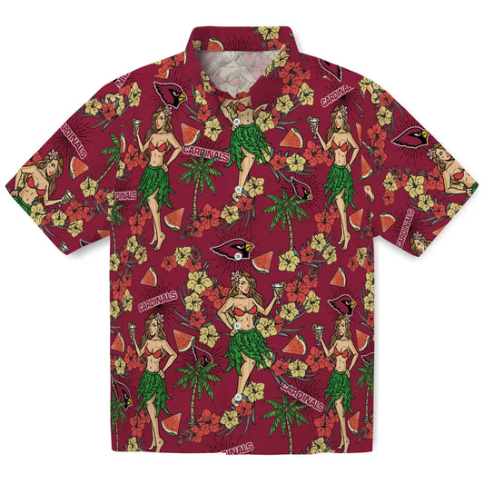 Arizona Cardinals Hawaiian Shirt - Hawaiian Girls Design | Moonbestprint