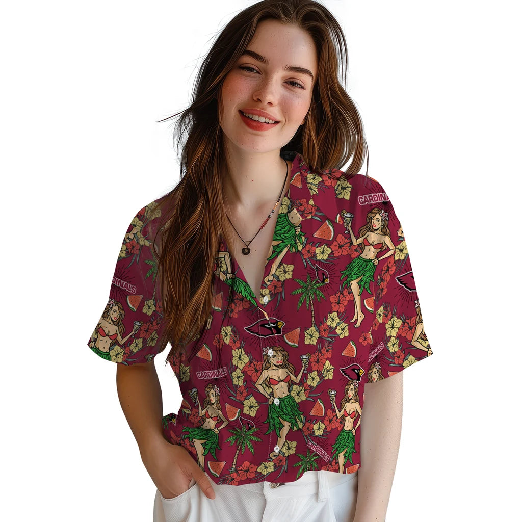 Arizona Cardinals Hawaiian Shirt - Hawaiian Girls Design | Moonbestprint