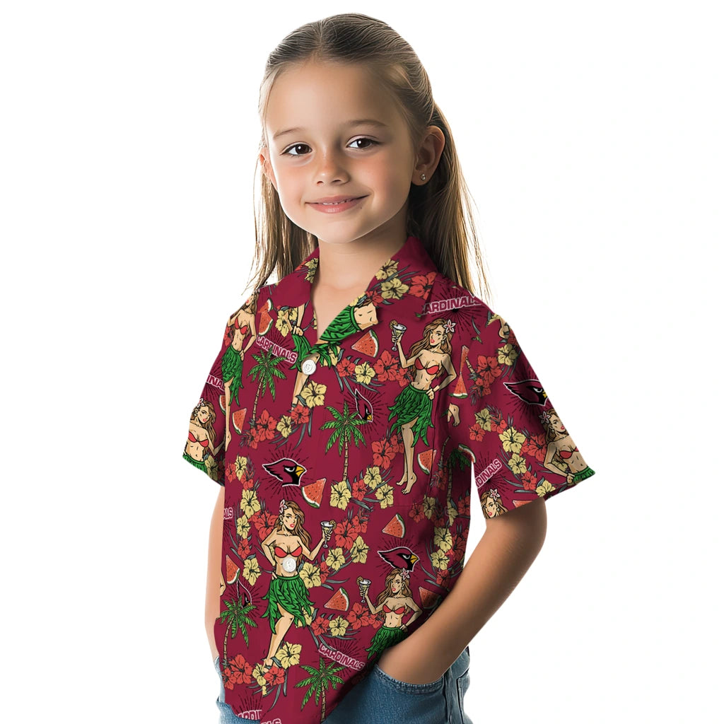 Arizona Cardinals Hawaiian Shirt - Hawaiian Girls Design | Moonbestprint