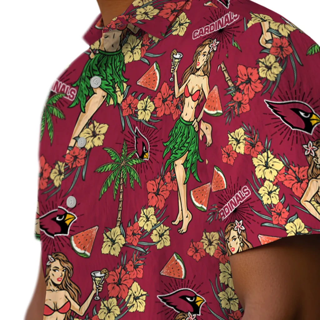 Arizona Cardinals Hawaiian Shirt - Hawaiian Girls Design | Moonbestprint