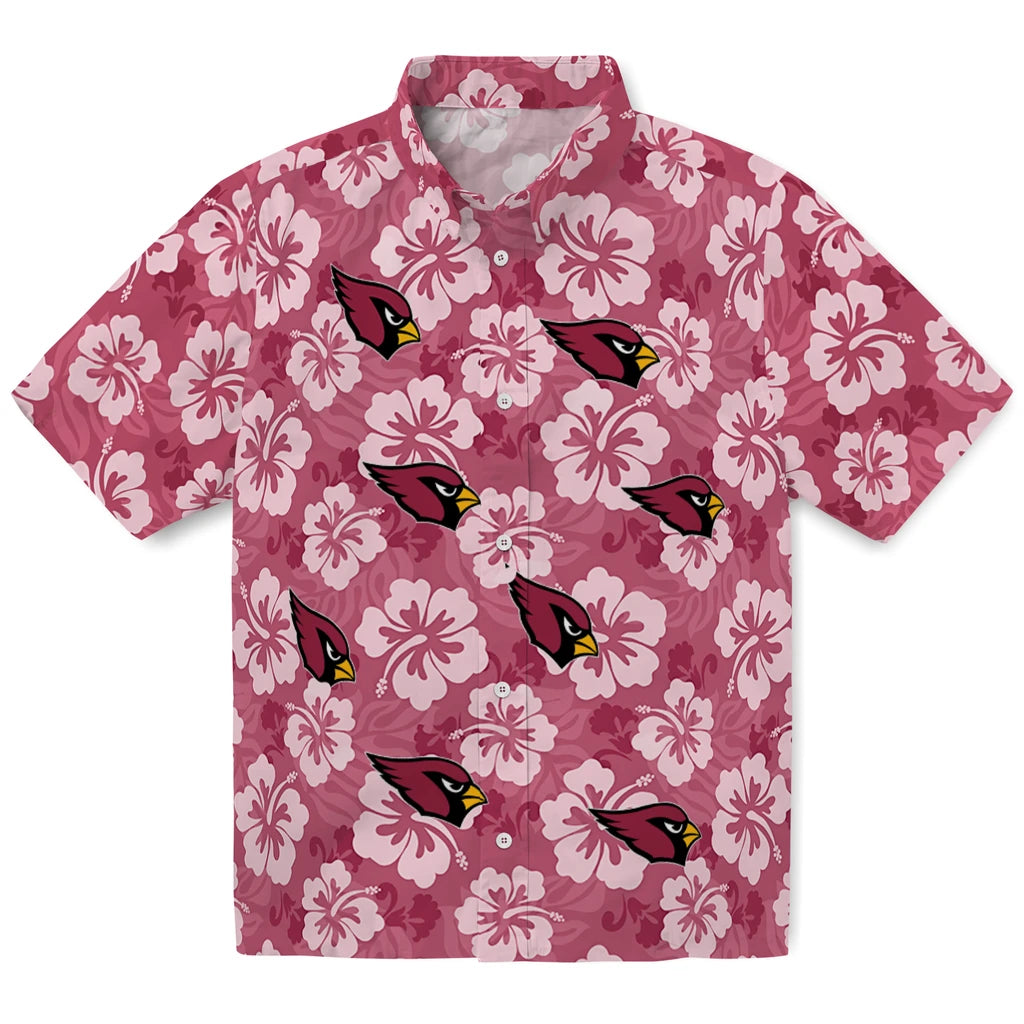 Arizona Cardinals Hawaiian Shirt - Hibiscus Cluster | Moonbestprint