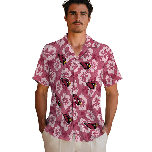 Arizona Cardinals Hawaiian Shirt - Hibiscus Cluster | Moonbestprint