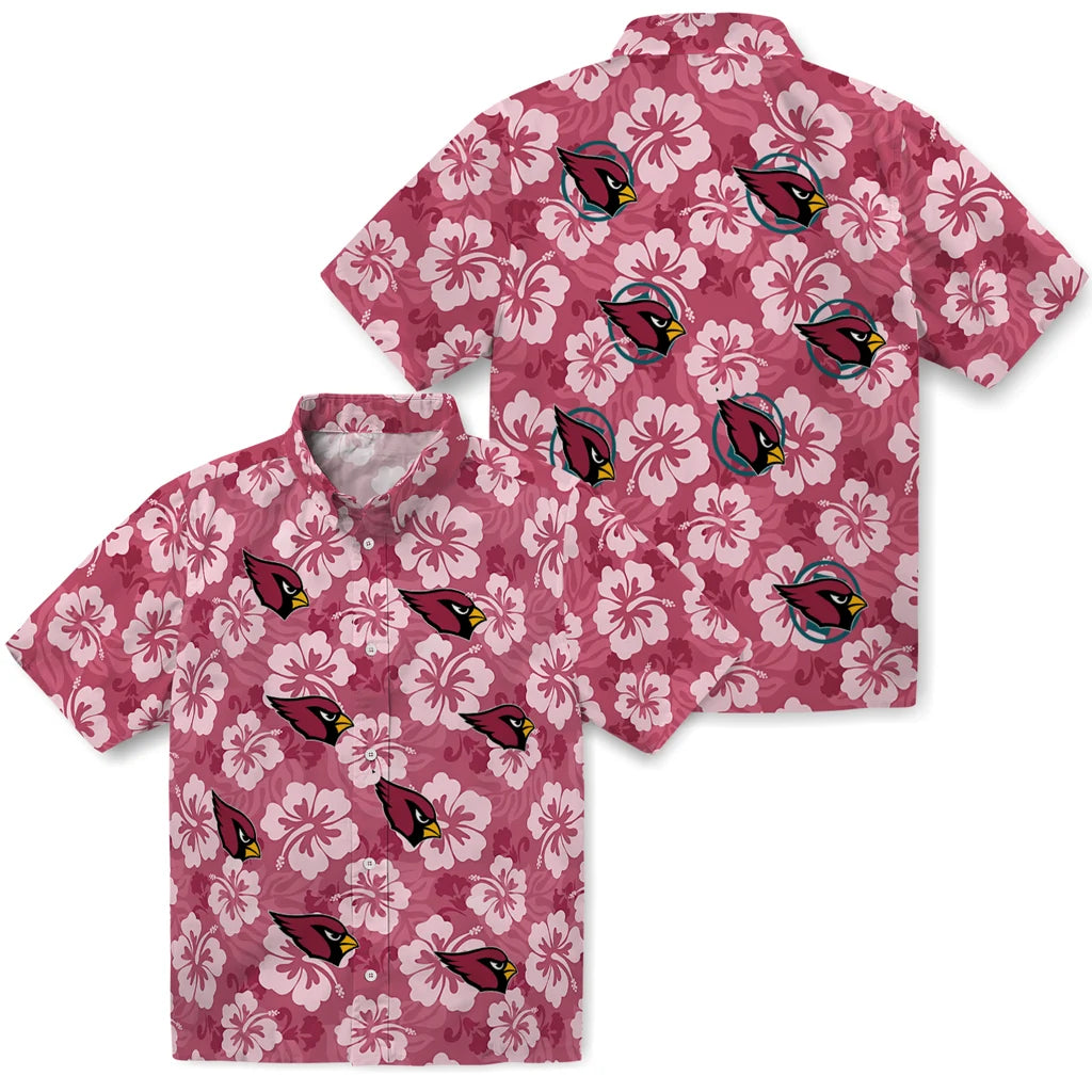 Arizona Cardinals Hawaiian Shirt - Hibiscus Cluster | Moonbestprint
