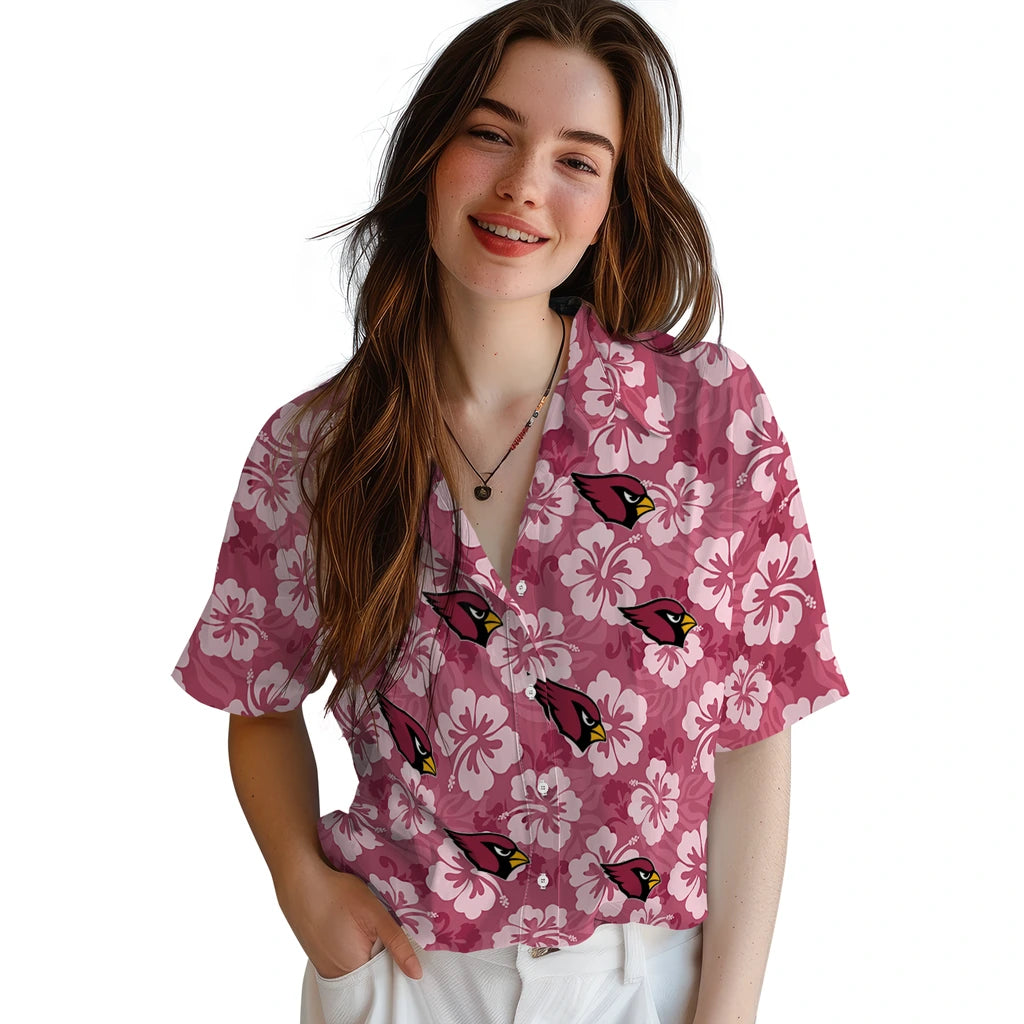 Arizona Cardinals Hawaiian Shirt - Hibiscus Cluster | Moonbestprint
