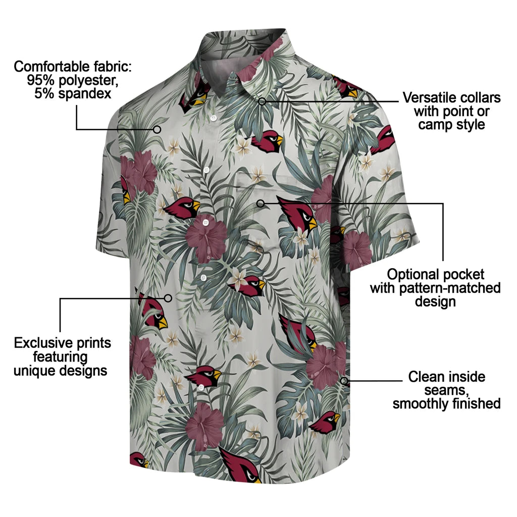 Arizona Cardinals Hawaiian Shirt - Hibiscus Designs | Moonbestprint