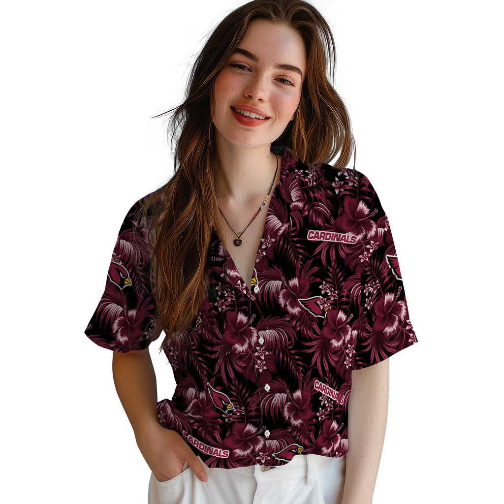 Arizona Cardinals Hawaiian Shirt - Hibiscus Exotic | Moonbestprint