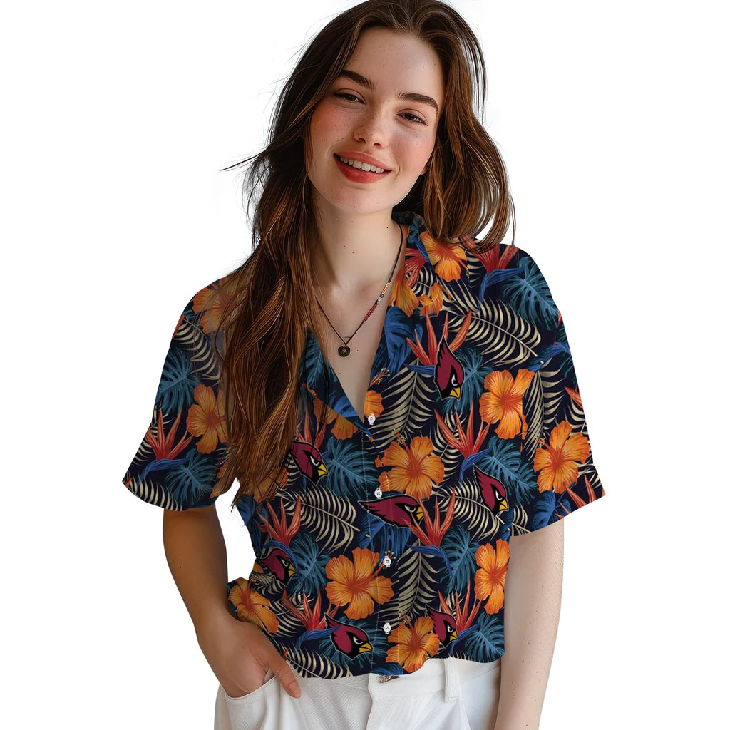Arizona Cardinals Hawaiian Shirt - Hibiscus Foliage | Moonbestprint