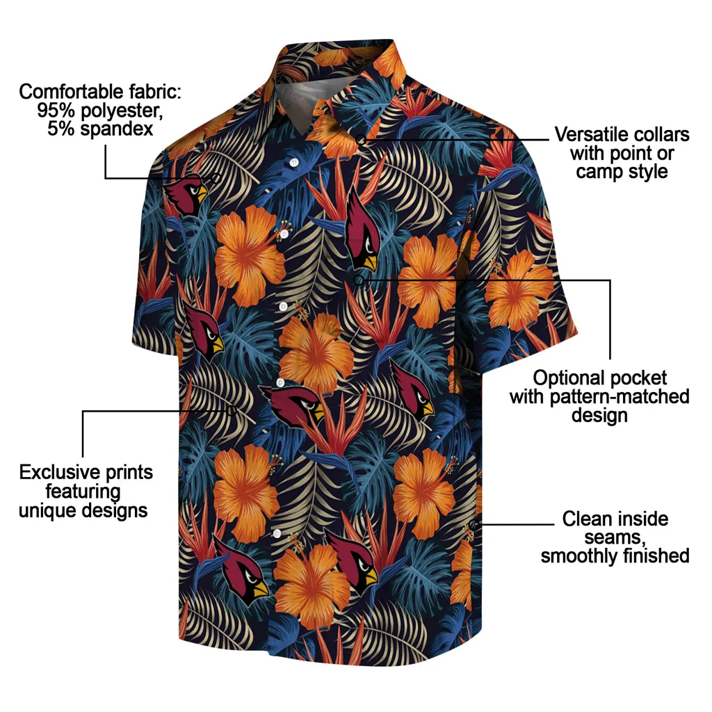 Arizona Cardinals Hawaiian Shirt - Hibiscus Foliage | Moonbestprint