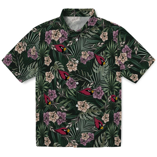 Arizona Cardinals Hawaiian Shirt - Hibiscus Leaves Pattern | Moonbestprint