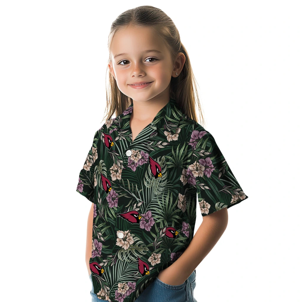 Arizona Cardinals Hawaiian Shirt - Hibiscus Leaves Pattern | Moonbestprint