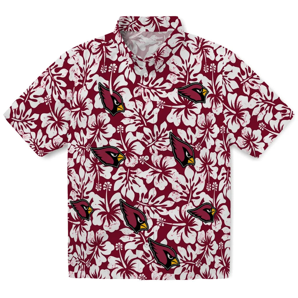 Arizona Cardinals Hawaiian Shirt - Hibiscus Motif | Moonbestprint