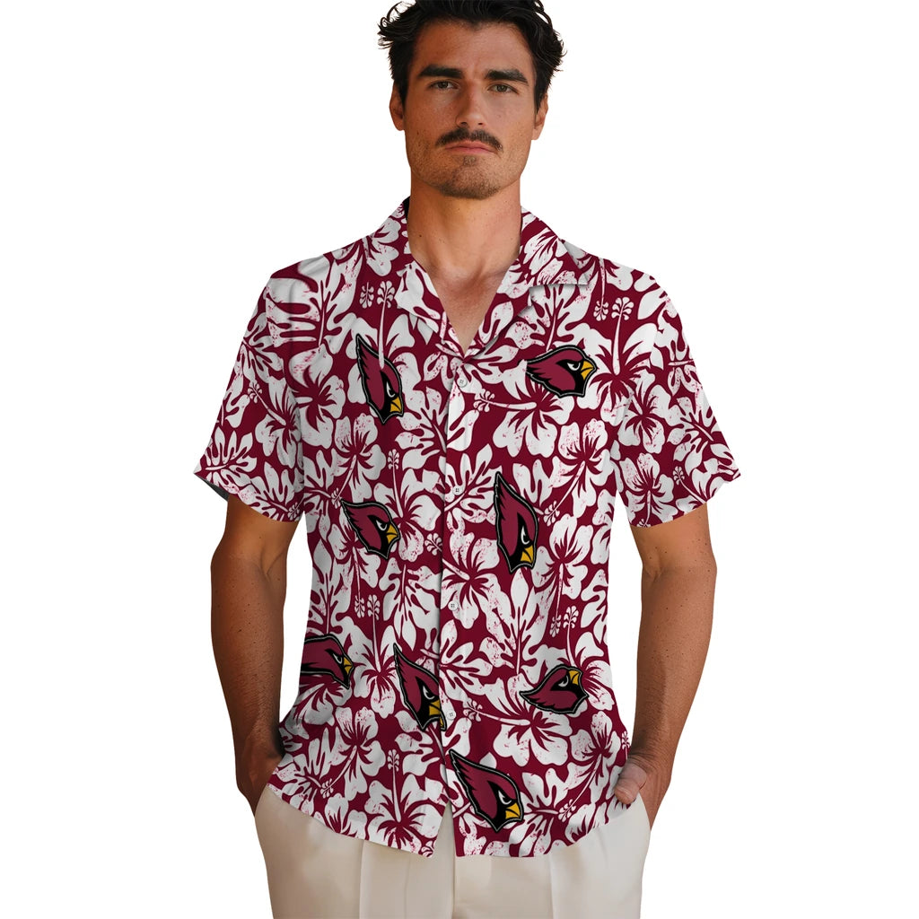 Arizona Cardinals Hawaiian Shirt - Hibiscus Motif | Moonbestprint