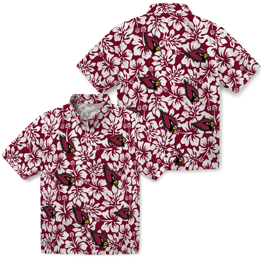 Arizona Cardinals Hawaiian Shirt - Hibiscus Motif | Moonbestprint