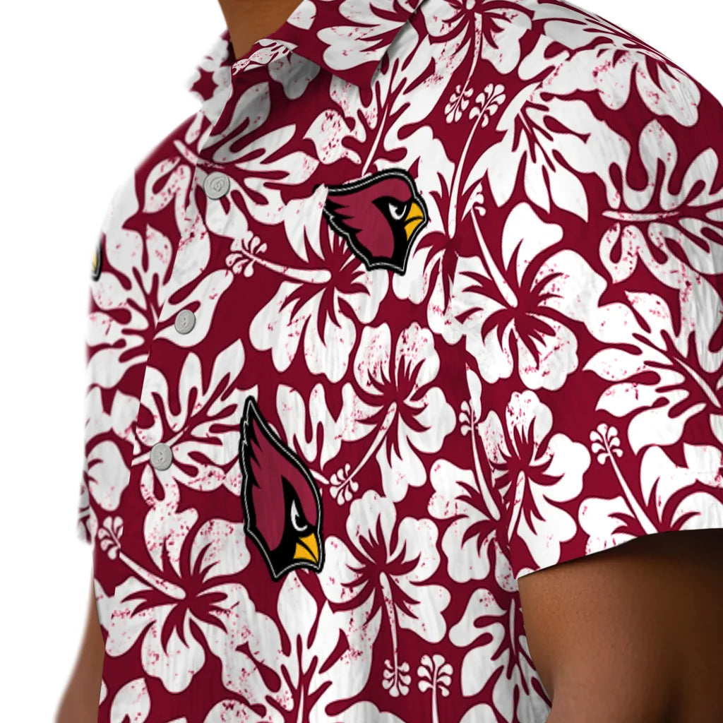 Arizona Cardinals Hawaiian Shirt - Hibiscus Motif | Moonbestprint