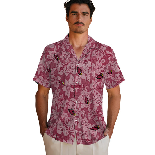 Arizona Cardinals Hawaiian Shirt - Hibiscus Oasis | Moonbestprint