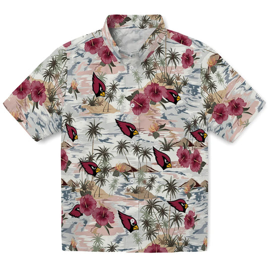 Arizona Cardinals Hawaiian Shirt - Hibiscus Seaside | Moonbestprint